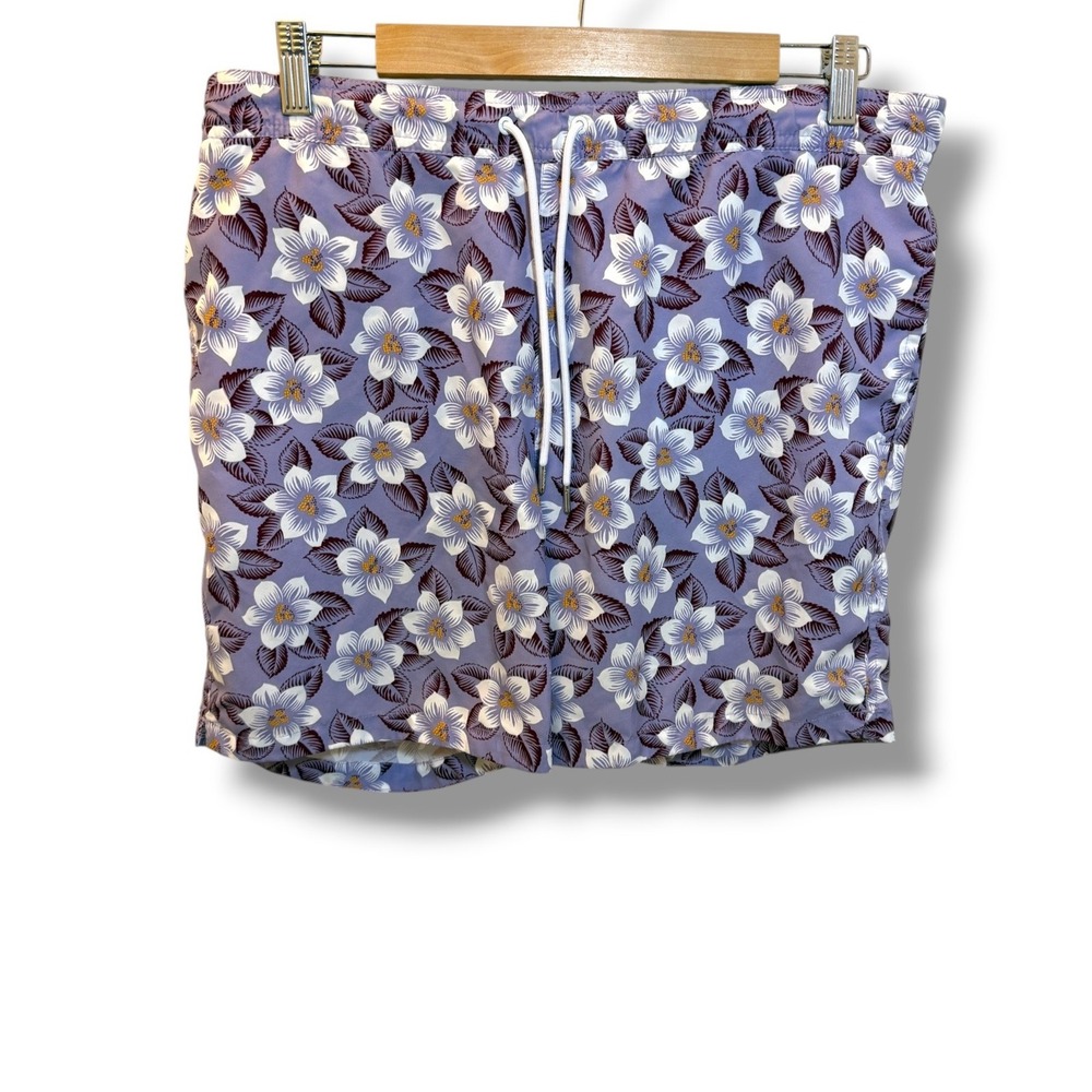 Bonobos Riviera Swim Trunks Mens M Purple Floral 7" Inseam 19738-PR462
